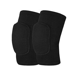 Protective Sponge Knee pads for Volleyball, Soft Breathable Knee Support Knee Brace for Adult Kids Sports Dance Football Gym Skating (Full Black, Small)