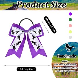 10 Pieces Multi Colored Hair Accessories - Horse Hair Ties, Bows for Horse Shows & Cowgirl Ribbon Ties, Equestrian Elastics, No Crease Ponytail Holders