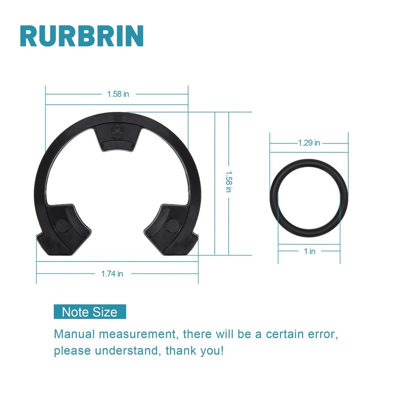 RURBRIN (4+4PCS) 3/4" Water Softener Clip and O-Ring Kit Compatible