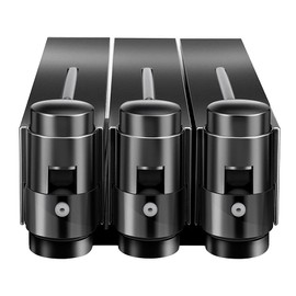 Liquid Soap Dispenser Wall Mount, 2 Chamber Bathroom Shower Pump Dispenser,Press Manually Lotion Soap Dispenser Use for Shampoo, Soap, Conditioner, Shower Gel, for Bathroom Kitchen Hotel (Black)
