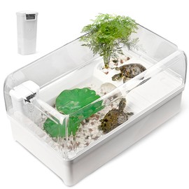 Turtle Tank Habitat Kit,Clioran Aquatic Tortoise Enclosure Starter Aquarium with Multi-Function Area and Water Filter, Baby Adult Turtles Tub Complete House,Terrarium for Turtle Reptile Crab