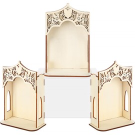 Qunclay 3 Pcs Dia De Los Muertos Altar Ofrenda Box, Poplar Plywood Self-Painting Color Sacred Heart and Pigeon Papel Picado The Day of The Dead Supplies for Dia De Los Muertos Decorations (Small)