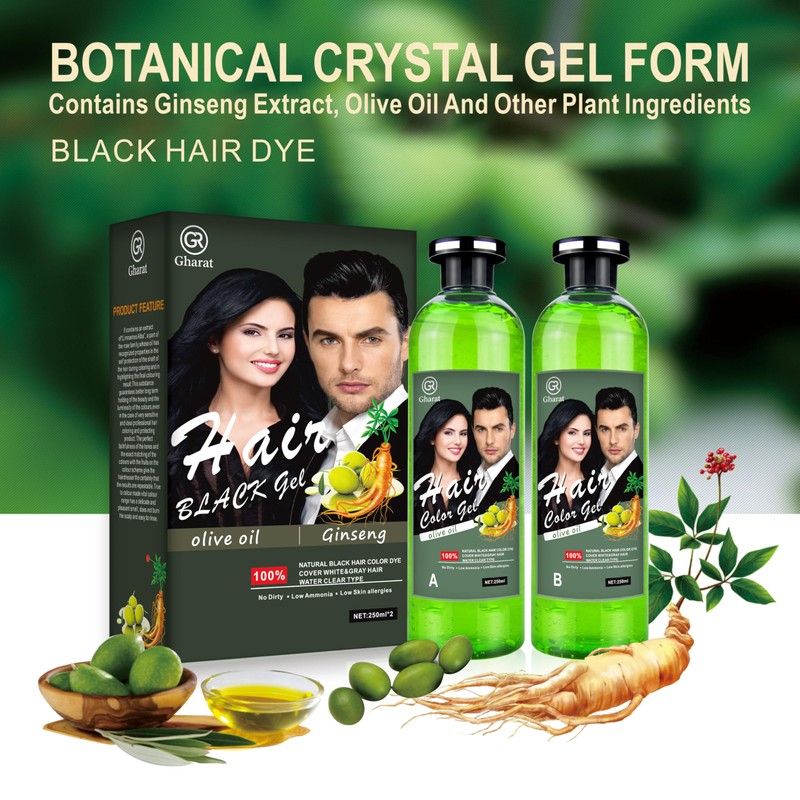 GR Gharat Black Hair Colour Gel - Natural Instant Hair