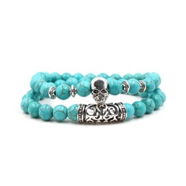 SBI Jewelry Sugar Skull Bracelet for Women Stackable Stretch Bead Wraps Lucky Friendship Minimalism Anniversary Birthday Christmas