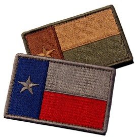Bundle 2 Pieces - EmbTao Texas Embroidered Tactical Fastener Hook&Loop Patch