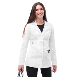 Adar Uniforms Universal Stretch Lab Coat for Women - 28" Tab-Waist 3300 White XS