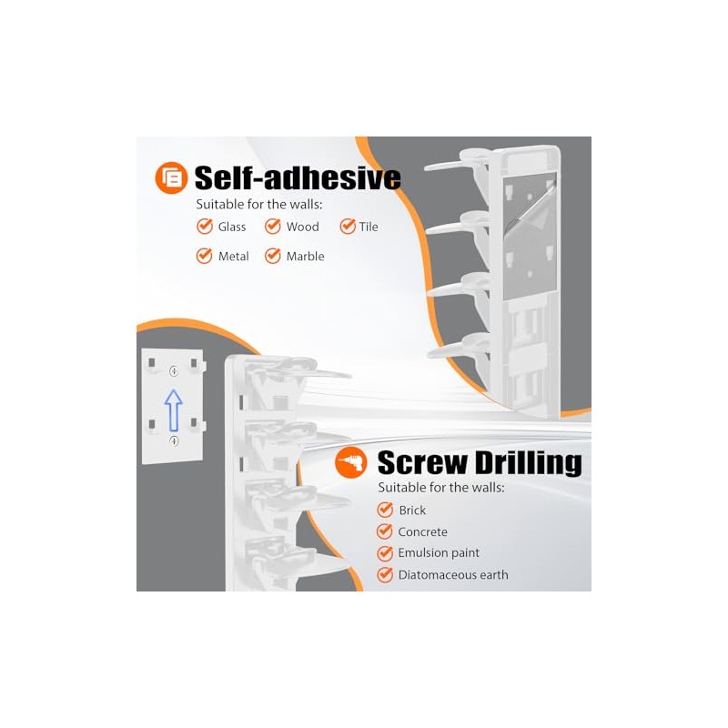 HeQe 2 Pack Fixed Adhesive Plate (White)-Hat Organizer Accessories