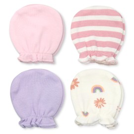 Fruit of the Loom Layette Collection - Scratch Mittens for Baby - 4-pack Rainbow
