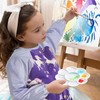 1 Unicorn Painting Smock, 1 Plum Blossom Palette, Children'S Apron,