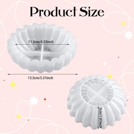 1 Pc Bowl Resin Molds Silicone, Flower Shaped Epoxy Casting Molds for DIY Jewelry Trinket Box Candle Holder Soap Dish Home Decor Handmade Gifts 5.31 inch