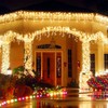 JMEXSUSS Christmas Icicle Lights for Outside-800 LED Warm White Icicle
