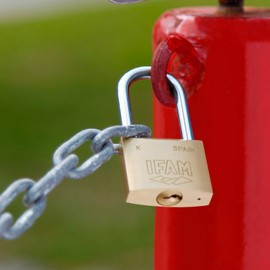 IFAM K Series Padlock, Brass, Long Model, K50AL, 50 mm, High Security, Excellent Solution, Suitable for Indoor and Outdoor Use, Good Strength