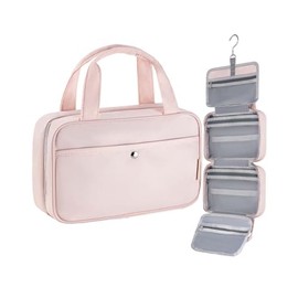 Chakipee Water Resistant Makeup Cosmetic Bag Travel Organizer, pink, M