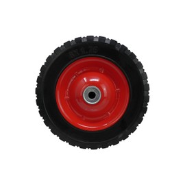 Shepherd Hardware 8" Semi-Pneumatic Replacement Wheel – Diamond Tread Rubber Tire with Steel Ball-Bearing Hub & 1/2" Bore – Flat-Free Wheel for Lawn Carts, Wagons, Hand Trucks & Equipment