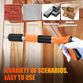 Teodute Manual Mini Steel Nail Gun 5 Gears Power Adjustable Wall Nail Guns for Ceiling，Manual Steel Nails Gun Tool, Concrete Nail Gun, Mini Portable Nail Shooting Machine with 200 Nails (Nail Gun Set)