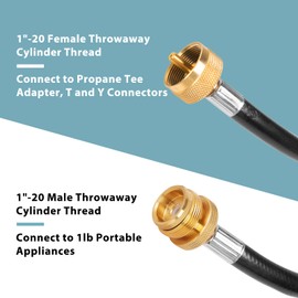 SHINESTAR 12 Feet Propane Hose Extension for Propane Tree, Compatible with Mr. Heater Buddy Heater, Coleman Camping Stove and Other 1LB Propane Appliances