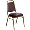 Flash Furniture HF1AGBN Trapezoidal-Back Stacking Banquet Chair, Brown Vinyl 2.5