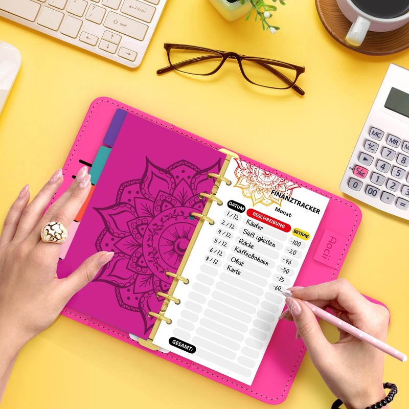 German Budget Planner with Coloured Dividers