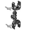 SMALLRIG Adjustable Double Clamp Mount, Dual Head 15-40mm Anti-Slip, 1.5kg