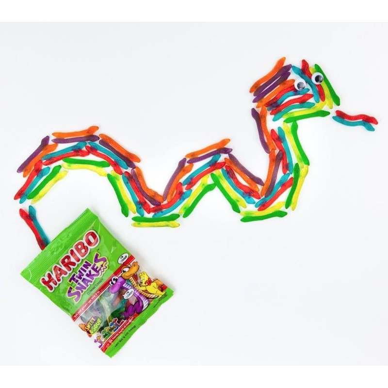 HARIBO Gummi Candy, Twin Snakes Sweet & Sour Gummy Candy,