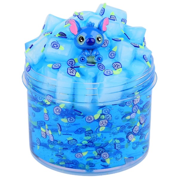 Upgrade Blue Clear Slime Kit, Crunchy Non Sticky Stretchy Jelly