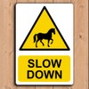 Warning Horses Slow Down Safety Sign Aluminium Rustproof Livery Yard