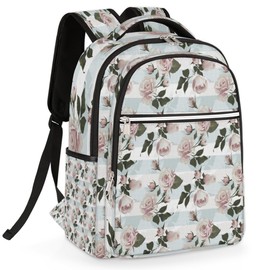 Mularoka Rose Flower Beautiful Laptop Backpack for College Travel Small Laptop Back Pack Casual Daypack Water-resistant Bookbags Lightweight Laptop Backpack for Women Men