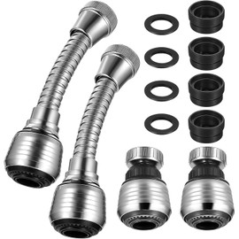 Extensión de grifo de 4 piezas, punta de grifo flexible, extensión de grifo giratorio de 360 grados, aireador de grifo giratorio, manguera aireadora para fregadero de cocina