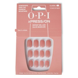 OPI OPI xPRESS/ON Press on Nails | Short Round Light Solid Nail Art Press On Nails | With Nail Glue | Long Lasting, Reusable, Non-damaging