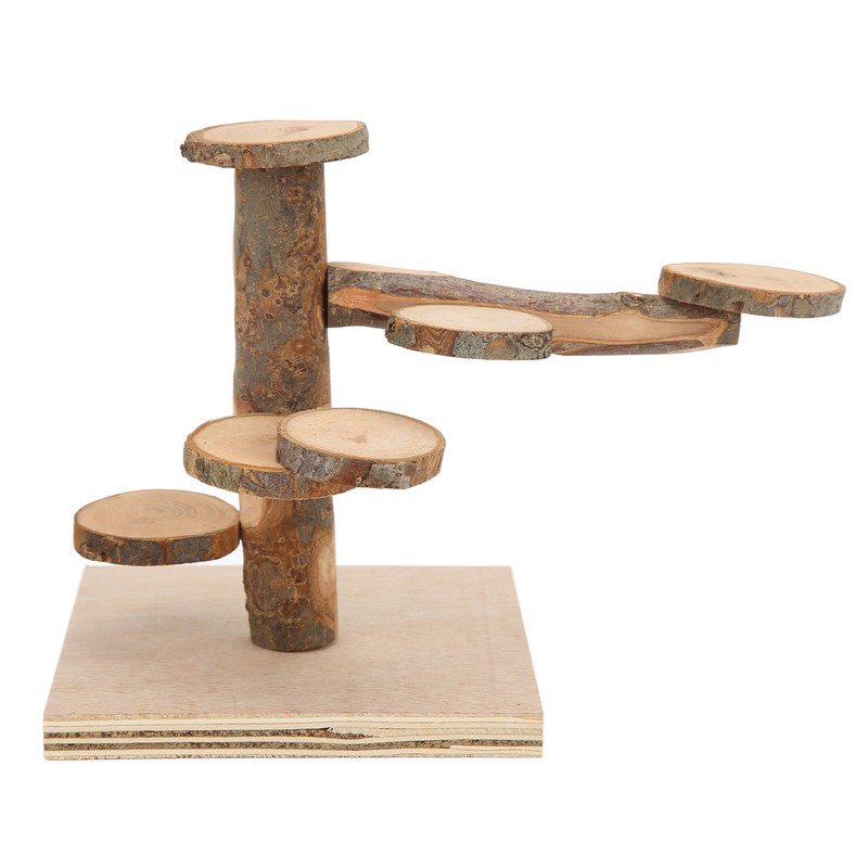 Wooden Hamster Platform Toy Hamster Playground Stand Rotating Ladder for