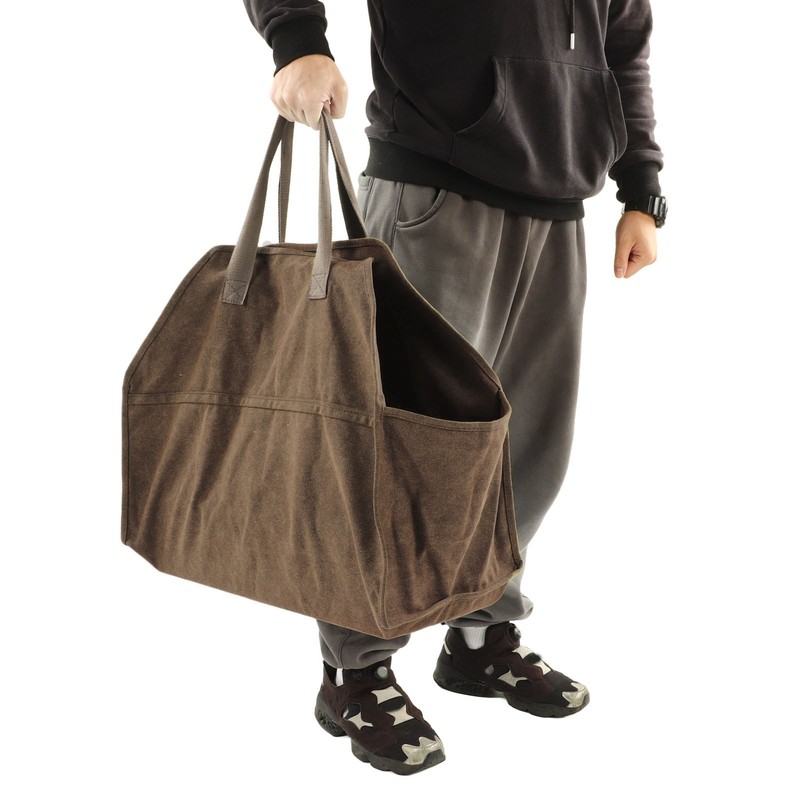 Firewood Carrier Bag Canvas Scratch Resistant Firewood Log Tote Bag