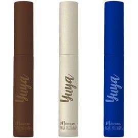 Yuya - Rimel - Mascara de pestañas - 10 aceites naturales - 10g c/u (Negra, Café, Azul, Pack Mascara 3 pzs)