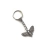 KEYRING - Moth With Skull Body - Silver Plated. Split