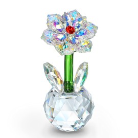 H&D HYALINE & DORA Crystal Sunflower Figurine Collectible Glass Flower Ornament Statue for Valentine's Day Wedding Gifts for Women