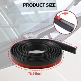 Hbxdeco Car Front Windshield Rubber Seal Strip, 2M/6.5FT Car Weather Stripping Seal Strip, Windshield Window Seal Strip Moulding Trim, Windshield Window Door Seal Rubber Strip
