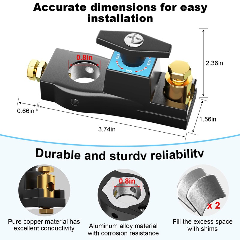 Battery Disconnect Switch, Heavy Duty Battery Shut Off Switch, General