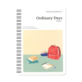 Monolike Ordinary days 4 Month Study Planner, School bag - Academic Planner, Weekly & Monthly Planner, Study plan