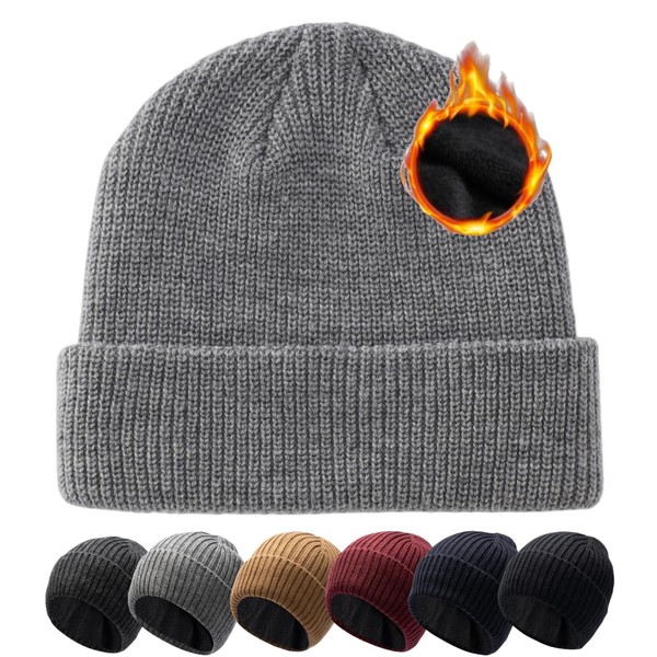 Pyrafox Merino Wool Hat Large Head 56-65 cm Fleece Lining