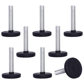 SKIR'CO 8 pcs, Furniture Leveling Feet M8 x 40 mm, Adjustable Metal Round Legs, Threaded M8 Stem, Leveler Glide Foot