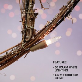 Alpine Corporation 35"H Outdoor Rattan Holiday Reindeer Lawn Decoration with White Lights , Christmas Decoration