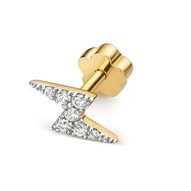 Stylish 9ct Gold Ladies Diamond Single Cartilage Stud Earring Brilliant Cut G-H - SI3-I1-4mm*6mm WJS21033