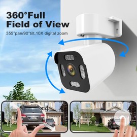 Dual Lens WiFi Outdoor Cameras For Home Security, 2.5K/5MP House Cameras With Audio And Video, PTZ Security Cameras Wireless Outdoor With Auto Tracking, Outdoor Camera Wired Support Color Night Vision
