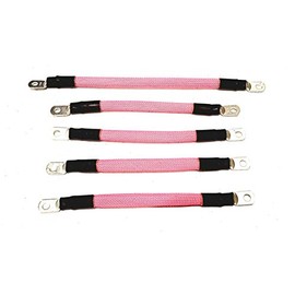 ACDC WIRE AND SUPPLY 2 Gauge Golf Cart Braided Battery Cable Set, (Pink) E-Z-GO 1994 & UP MED/TXT 36V U.S.A Made