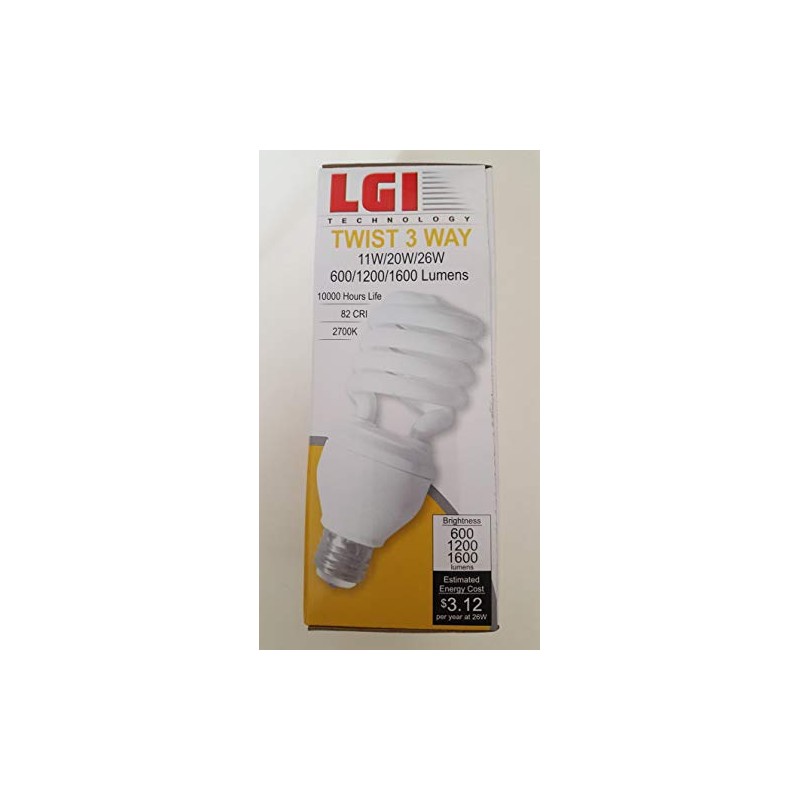 LGI TECHNOLOGY (EFS3XW-26 3-Way Compact Fluorescent Twist Light Bulb
