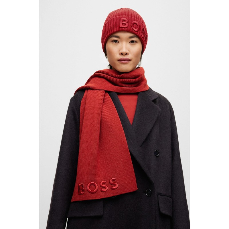 BOSS - Men's Wool Hat, Medium Red613