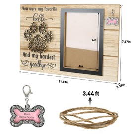 Pets Memorial Picture Frame, Cat & Dogs Pet Wooden Memory Photo Frame, Rectangular Picture Frame Commemorative for Loss, Pet Souvenir Keepsake Memorial Gifts Sympathy Gift (B)