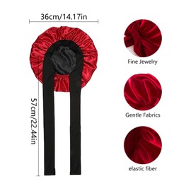 TULEBOLIAN Pack of 2 Satin Hair Caps for Women, Night Sleeping Cap, Breathable Silk Sleeping Cap, Hair Protection for the Night, for Women and Girls