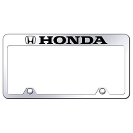 Au-TOMOTIVE GOLD Laser Etched Logo Stainless Steel Truck License Plate Frame for Honda (Chrome)