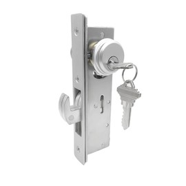 Storefront Door Lock, Commercial Door Locks Mortise Cylinder, Door Hardware Hook Lock, Commercial Deadbolt, in Aluminum(1-1/8" Backset)(Hook Locking Tongue)