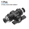 sourcing map 1/4" OD Ball Valve Push Quick Connect Pneumatic